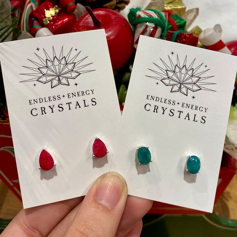 Ruby and Emerald Gemstone Earrings